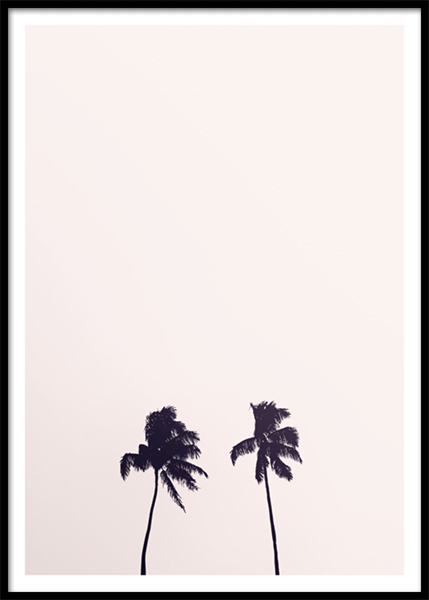 Pink Sky Palm Trees Poster in the group Prints / Nature / Skies at Desenio AB (10170)