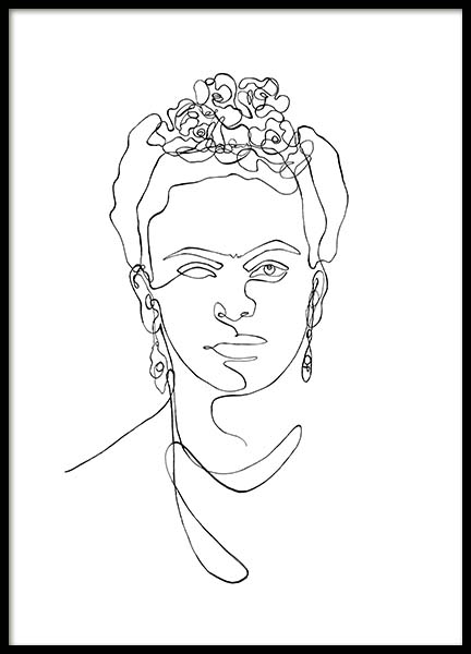 Frida Kahlo Line Art Poster