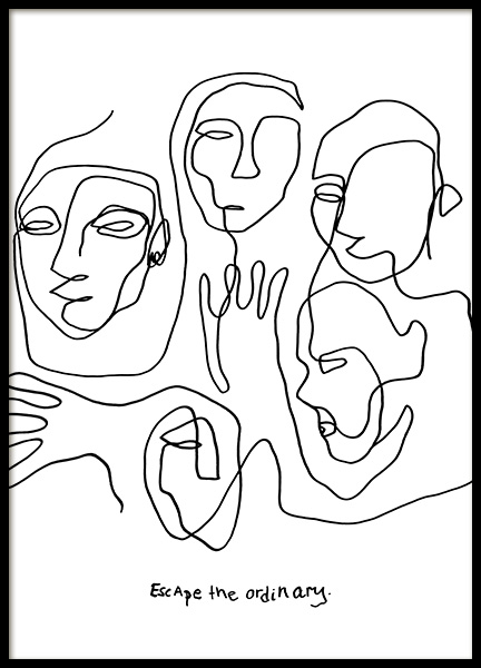 Escape Line Art Poster in the group Prints / Illustrations at Desenio AB (12358)