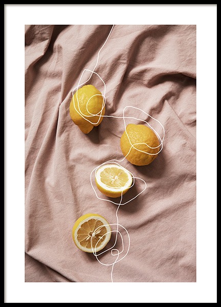 Lemons on Linen Poster in the group Prints / Kitchen at Desenio AB (12814)