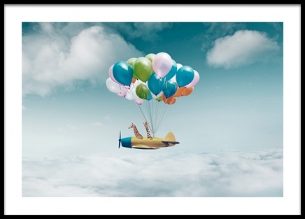 Airplane With Balloons Poster in the group Prints / Kids posters at Desenio AB (14160)