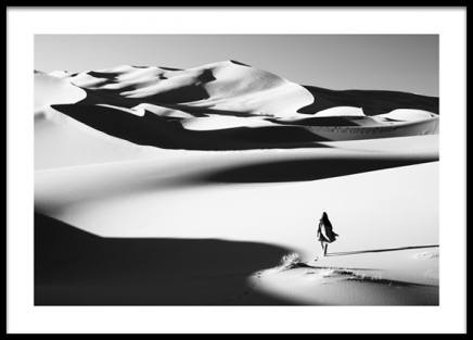 Walking in the Dunes Poster in the group Prints / Photographs / Black & white photography at Desenio AB (14391)