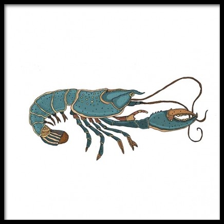 Blue Lobster Poster in the group Prints / Kitchen at Desenio AB (3246)