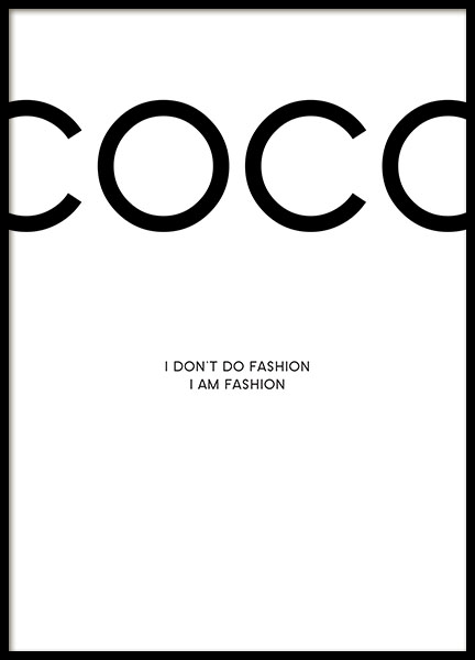 Print with Chanel. Poster with citations from Coco Chanel online