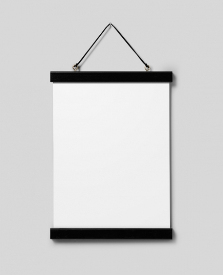 Poster hanger black 22 cm, magnet fastener