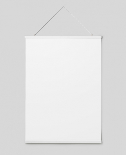 Poster hanger white 71 cm, magnet fastener