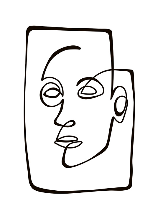 Abstract Line Portrait Poster