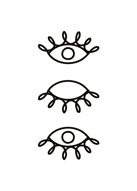 Line Art Eyes Poster