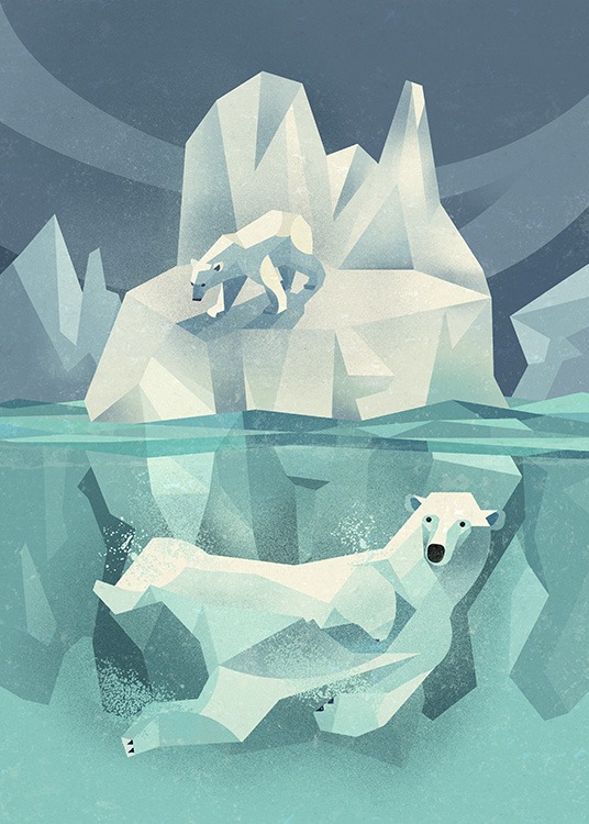 Vintage Polar Bear Poster / Kids posters at Desenio AB (11027)