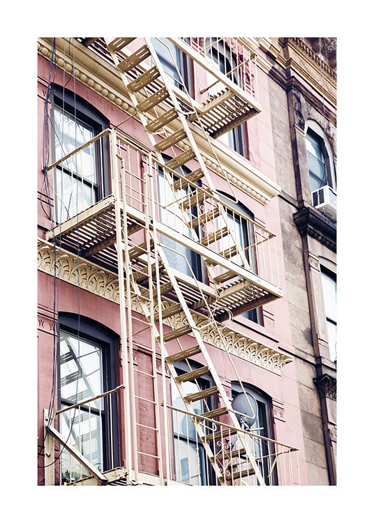 Pink Fire Escape Poster