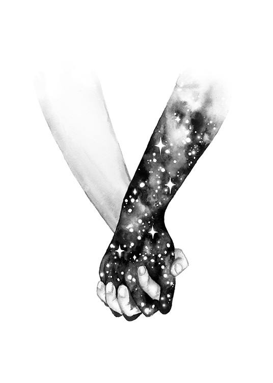 Galaxy Hands Poster