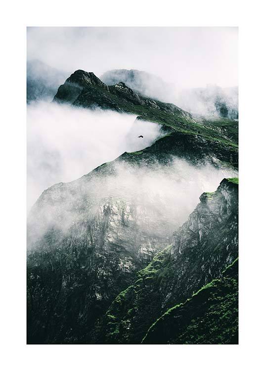 Rugged Misty Mountains Poster