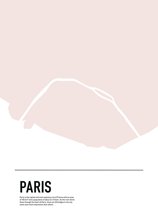 Graphic Map Paris Poster / Maps & cities at Desenio AB (11934)
