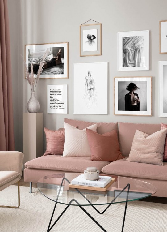  – Black and white text print with the phrase Let's get naked