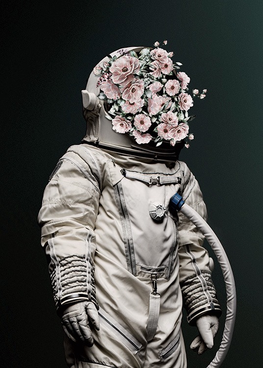 Flower Astronaut Poster