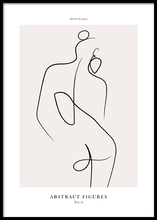  – Illustration of a naked woman from behind, drawn in line art on a beige background