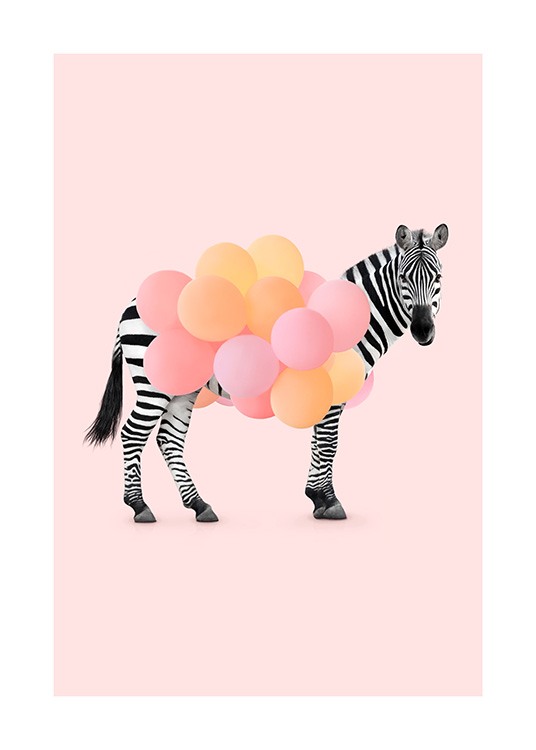 Zebra Balloon Poster