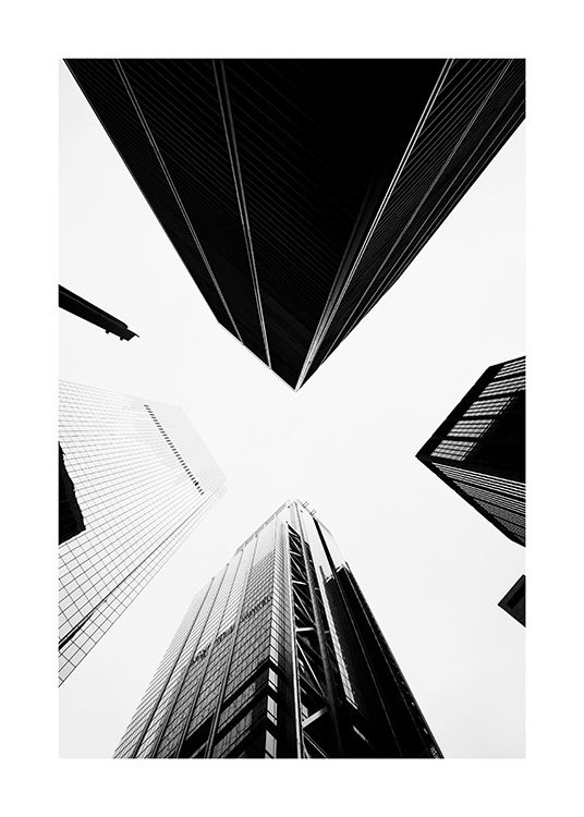  - Black and white photographs of buildings in New York creating an abstract pattern