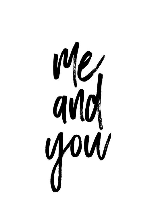 Me And You No1 Poster Me And You Typography Desenio Com Au
