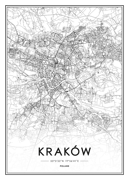 Krakow Map Poster