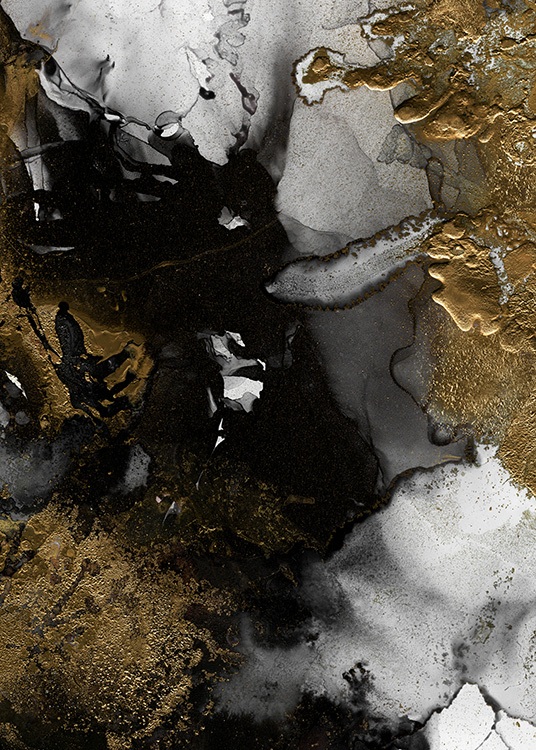 Black & Gold Poster Dark abstract art