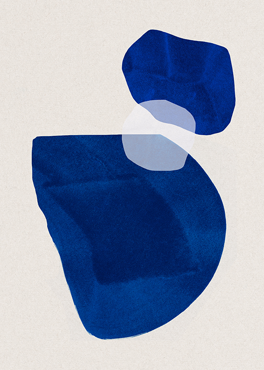 Cobalt Shapes No2 Poster