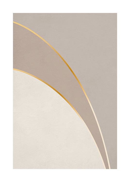 Graphic Golden Curves Poster