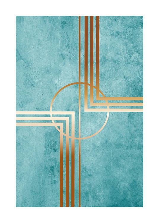 Teal and Gold Poster