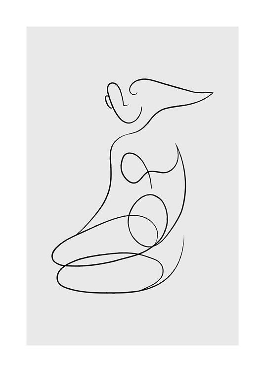 Abstract Femme Lines No1 Poster