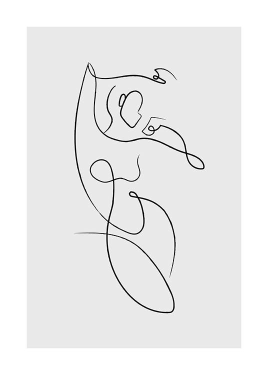 Abstract Femme Lines No2 Poster