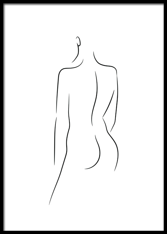 Woman Line Art Poster Line Art Body Au