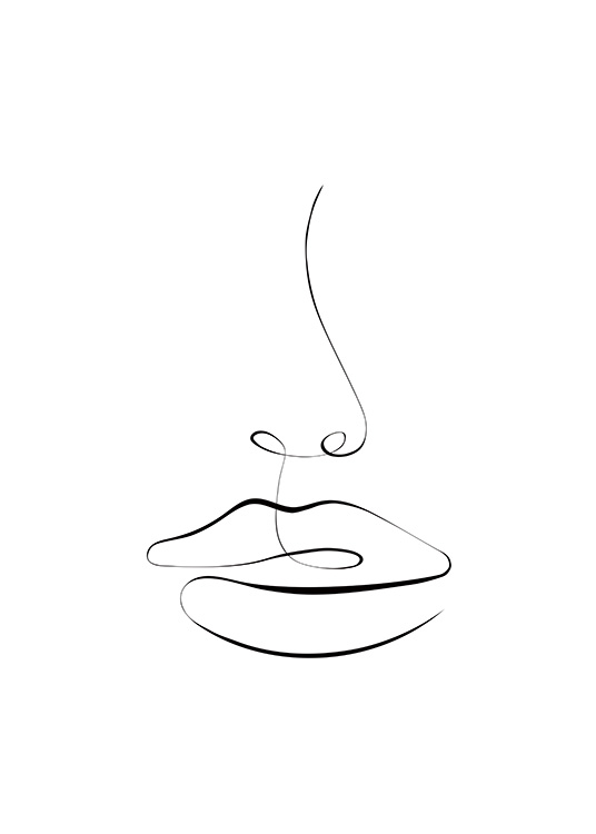Line Art Face Poster