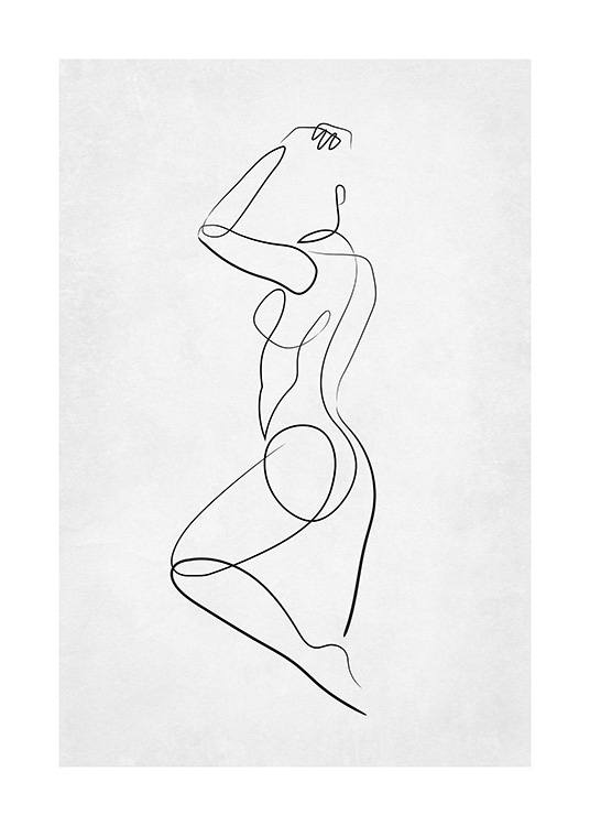 Line Art Dance Poster - Dancing line art - Desenio.com.au