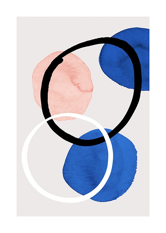 True Blue Shapes No2 Poster