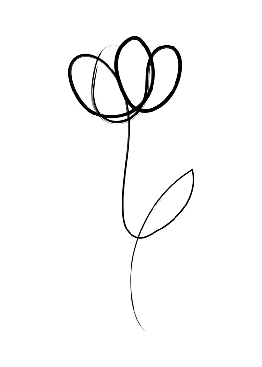 Line Art Flower Poster