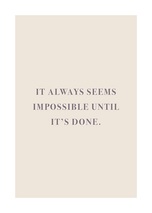 It Always Seems Impossible Poster