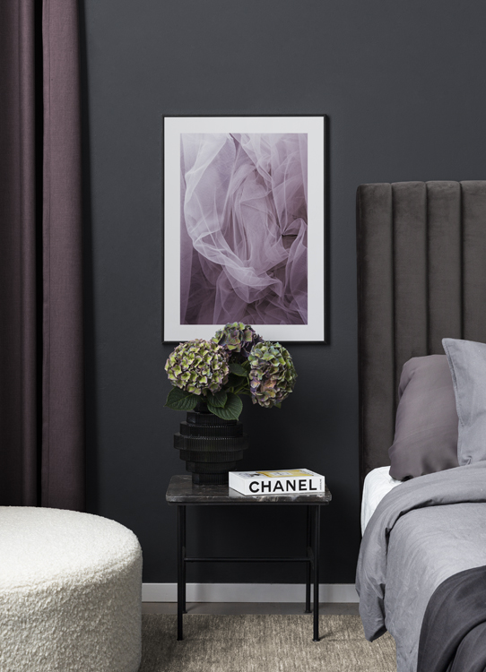  – Photograph of ruched tulle in purple