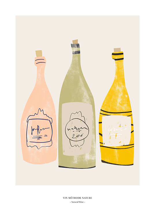 Natural Wine No1 Poster Wine bottles