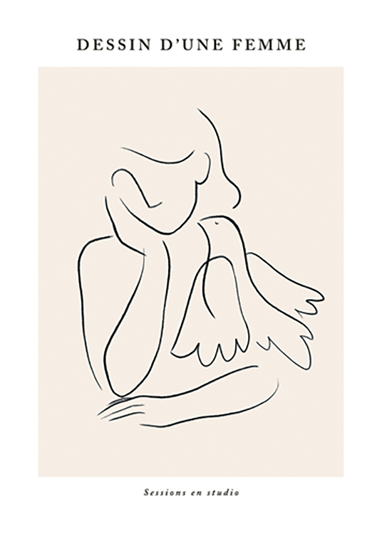Dessin D Une Femme No3 Poster Dove And Woman Desenio Com Au Dessin D Une Femme No3 Poster Dove And Woman Desenio Com Au