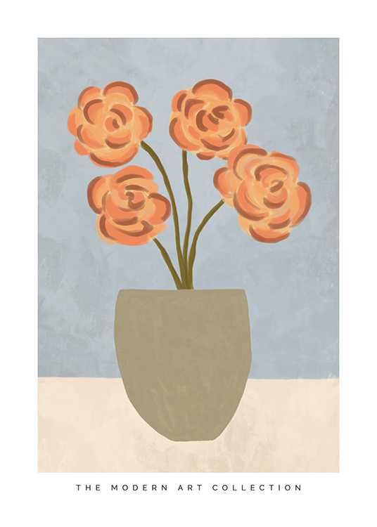 Painted Flower Pot Poster