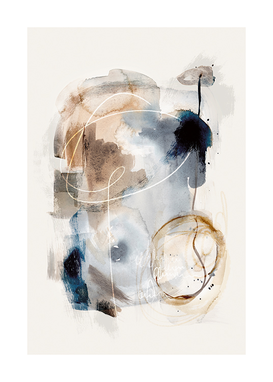 Abstract Watercolor Brushes No1 Poster