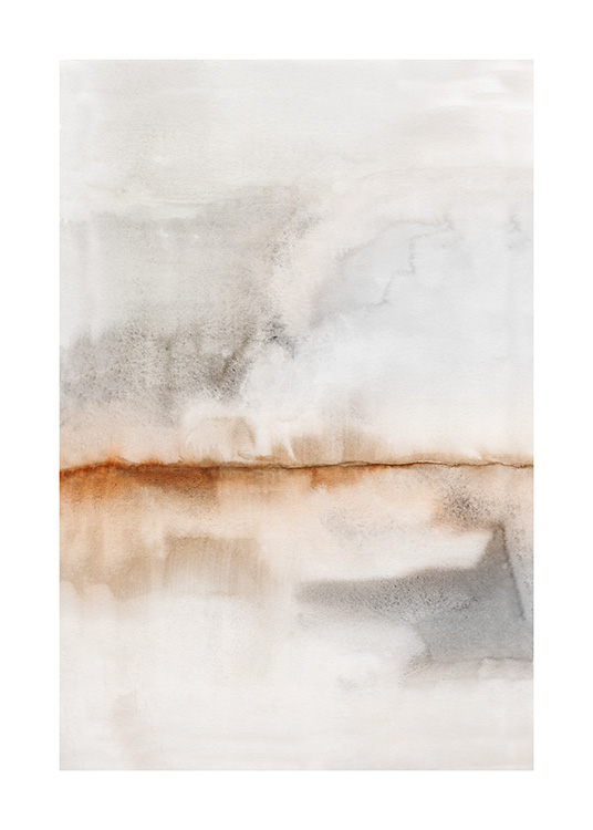 – Abstract neutral watercolour print with calm natural colours