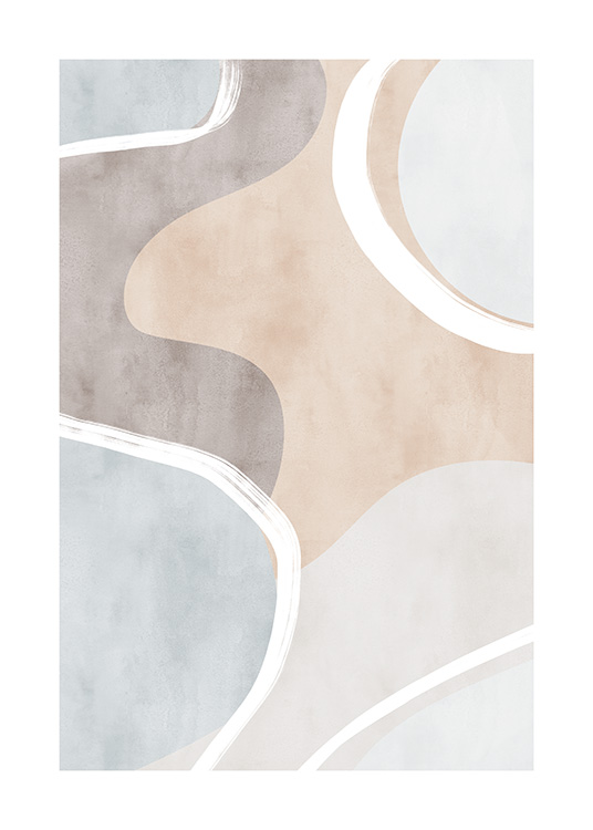 – A beautiful poster with calm shapes and lines in light nature colours