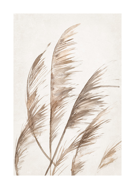 – A print of windy dried grass in beige colours