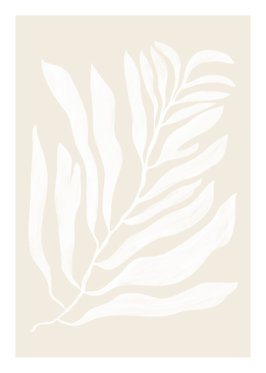 – Print of a plant with a beige background 