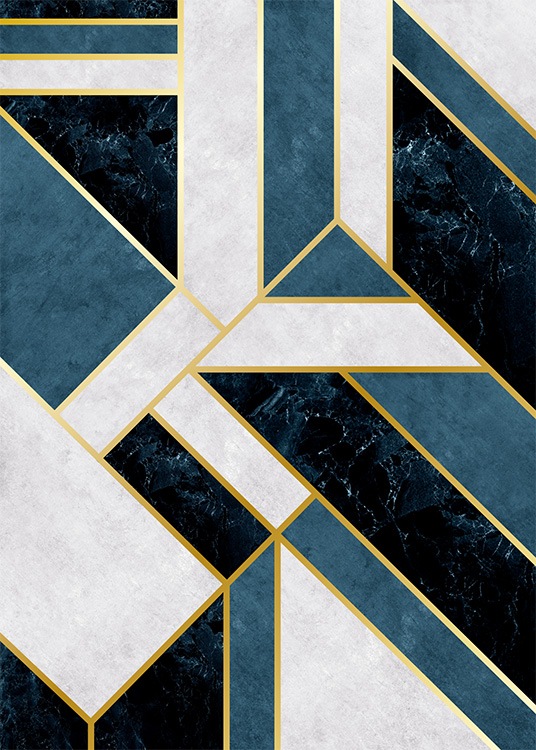 Geometric Blue Poster