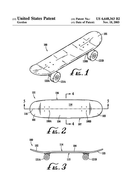 Skateboard Patent Poster