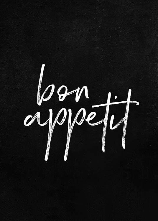 Bon Appetit Black Poster