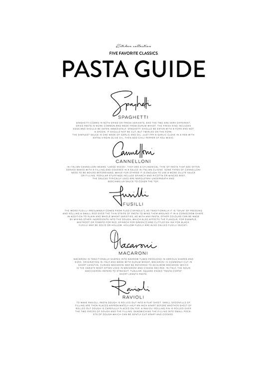Five Pasta Classics Poster