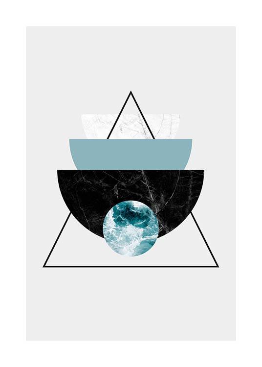 Graphic Half Moon Triangle Poster